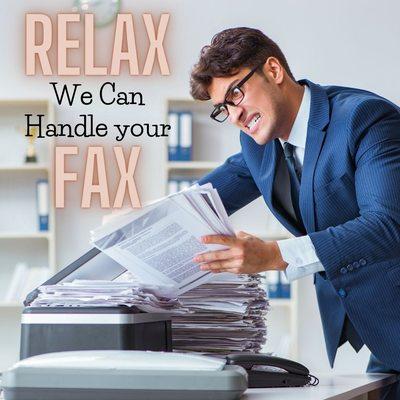 Who even owns a fax machine anymore? We do! We would be happy to send or receive any fax you need.