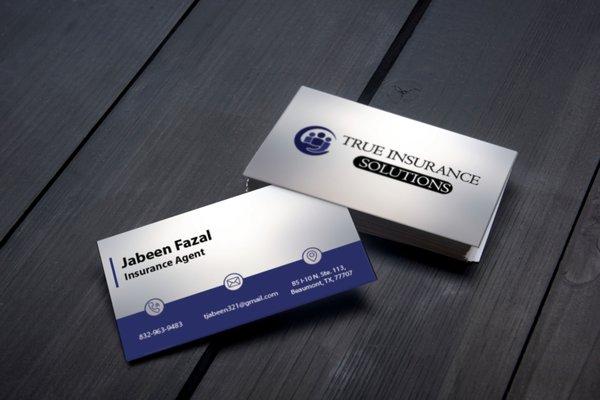 Graphic Design Project: True Insurance Solutions Business Cards