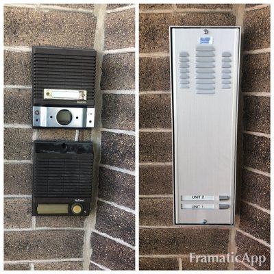 Before- Old intercom system
After- New Intercoms System 
Chicago Intercoms Logan square job