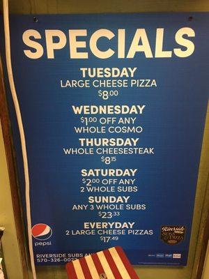 Specials 3/31/17