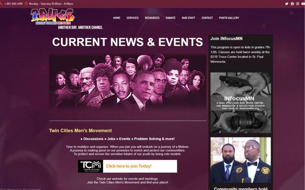 www.8218trucecenter.org website design for 8218 Truce Center.