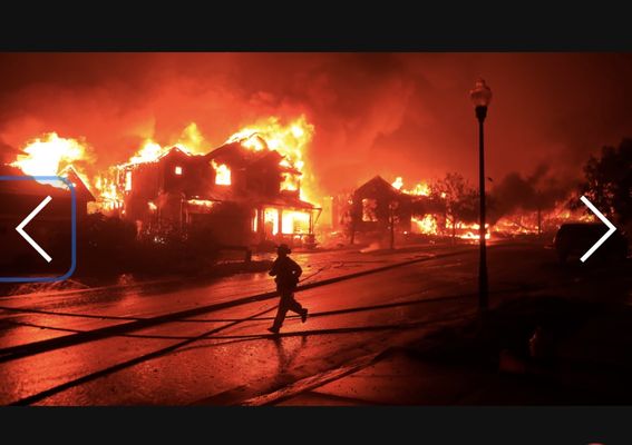 Actual photo taken by fire fighters of homes in my neighborhood