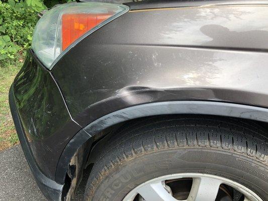 Honda CR-V fender-Baseball Size Dent