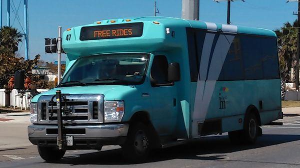 "Free Rides" means free rides.  And it will NOT have a '70s bumper sticker saying "Gas, grass, @ss ... nobody rides for free."