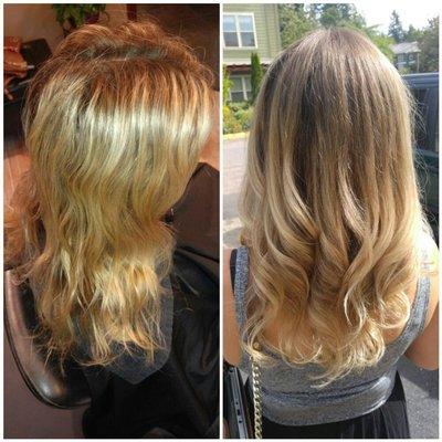 Painted roots.. Reverse ombre