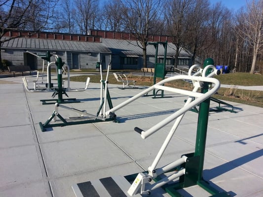 Workout equipment at the playground