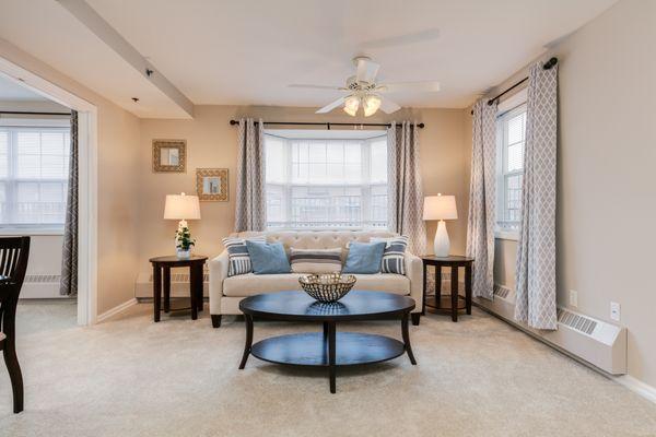 Living Room of 2 Bedroom Den Apartment