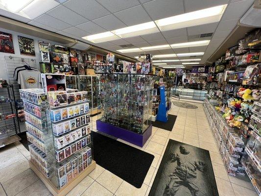 As you walk in, you'll see case cases filled with hundreds of action figures