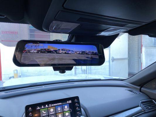 Rear view mirror 360 degree view camera system