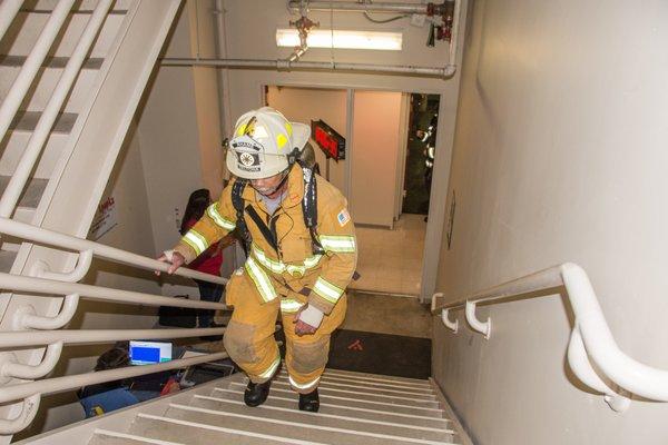 Our signature event, the Fight For Air Climb, involves climbing 25 flights/512 steps of the Bank of America Center in downtown Orlando.