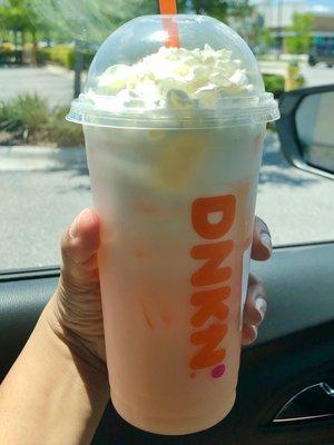 Golden Peach Coconut Refresher with whipped cream. Mmmmm!