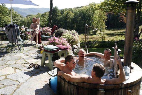 Frog Meadow's wood-fired hot tub