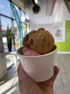 Strawberries and Cream (bottom) + Cajeta (top)