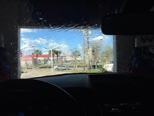 Inside the car wash