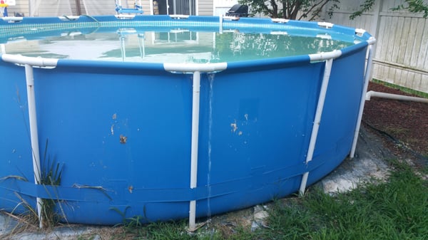 This is the kind of work they  do. Over fill your pool and leave with the water running