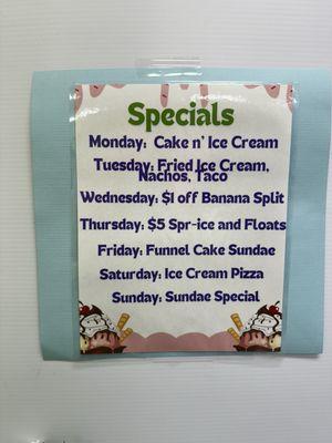 Specials menu June 2024