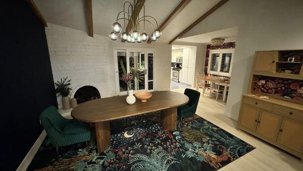 After: Orange County whole house complete remodel - dining room.