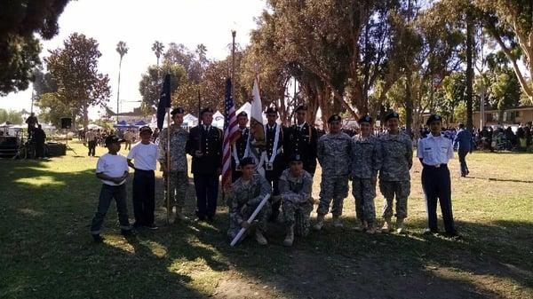 Veterans Day parade with city councilman hanging out in the park