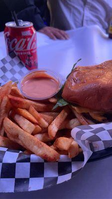 Cheeseburger with Cajun fries