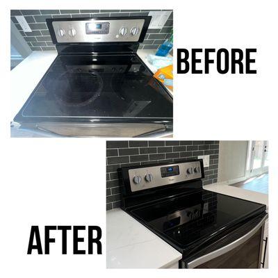 Stovetop before and after