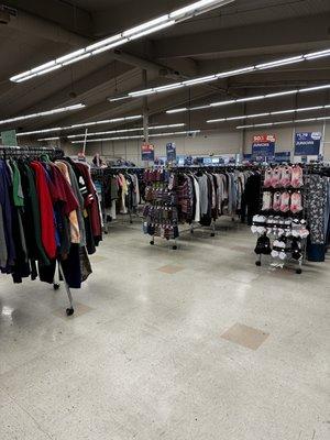 Sport clothing and women's clothing view at Goodwill