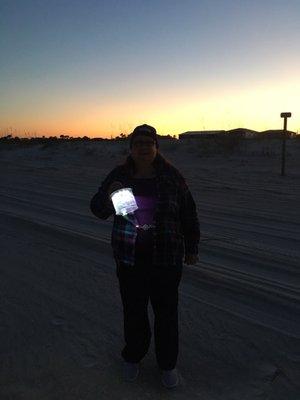 I love my Luci light. It's solar powered and collapsible. Perfect lighting. On the beach at sunset.