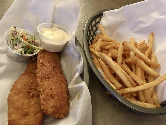 Fried fish basket and fries