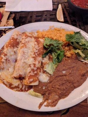 Chicken enchilada plate