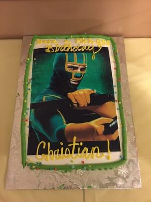 My son had to have this character on his cake from the movie kick-ass & they did a great job!