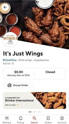 Order via door dash only