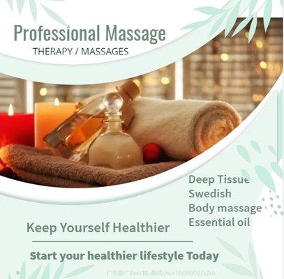 Massage techniques are commonly applied with hands, fingers, 
elbows, knees, forearms, feet, or a device...