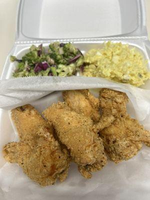 Wings Potato Salad & Broccoli Coleslaw