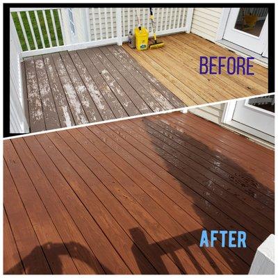 Deck stripping and staining.