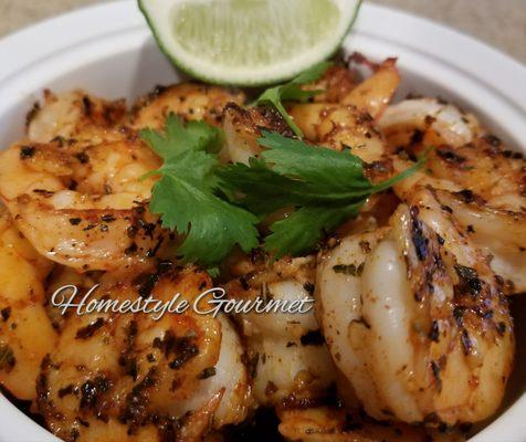 Cilantro lime blackened shrimp.