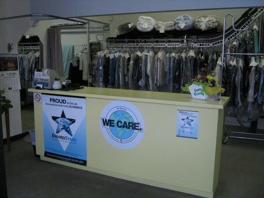 We provide dry cleaning, alterations & tailoring, as well as care of special items (blankets, leather, etc)