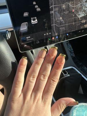 Gold chrome French tips