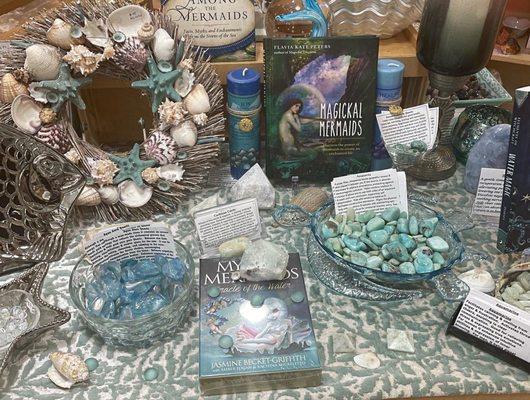 crystals and books