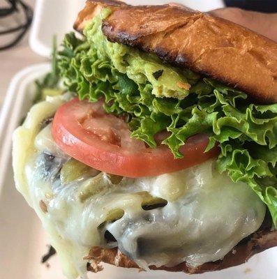 Veggie burger with avocado