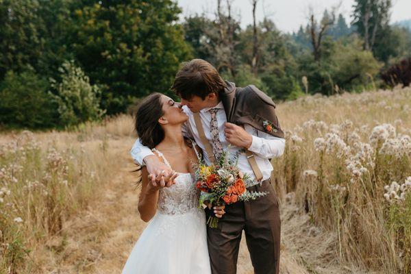 Wedding Portraits in a feild