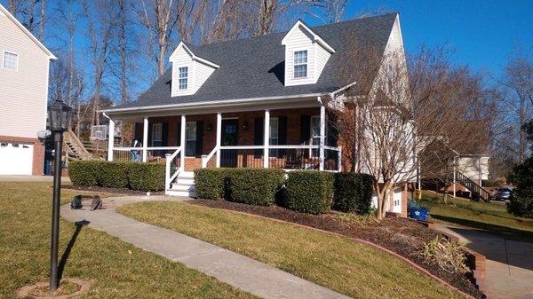 Front Porch Rail completed by Mathis Home Improvements