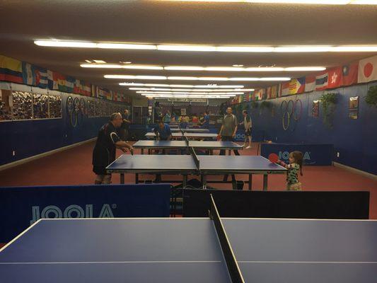 Great place to play table tennis and hang out! Clean, airy, organized and well ran!  Very inexpensive!  Wonderful time guaranteed!