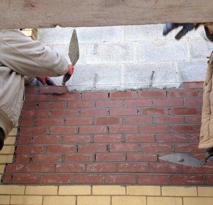 Brick-laying.