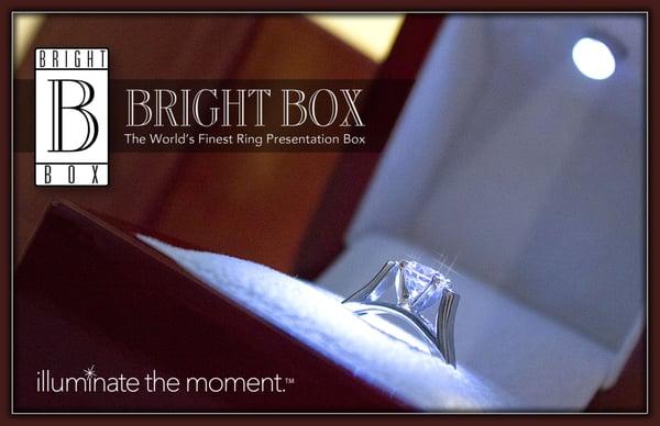 The finest illuminated ring presentation box on the planet - Bright Box. Exclusive local dealer is the Diamond Vault (Reno).