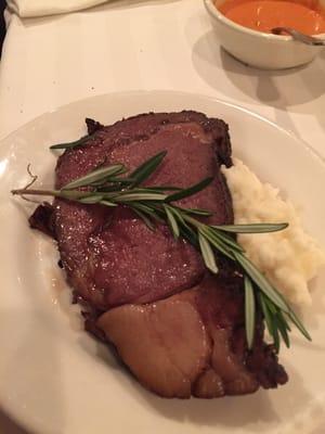 Prime rib and mashed potatoes from the catering menu