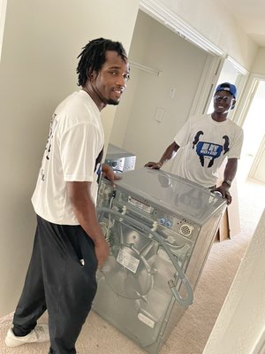 Removing washer downstairs from 3rd floor