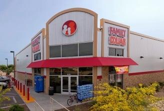 front of Family Dollar in Orosi, Ca.
 They always have a sled of water outside!