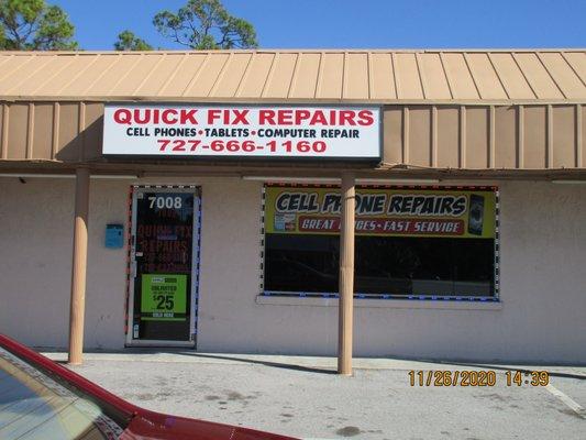 Front of their store on US HWY 19 and as you can see their vehicle leaks oil cuz they park right in front of their store!