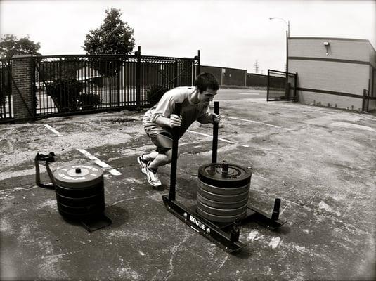 Sled Push @ 405 pounds