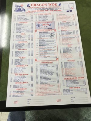 Huge Chinese menu! You want it they have it.