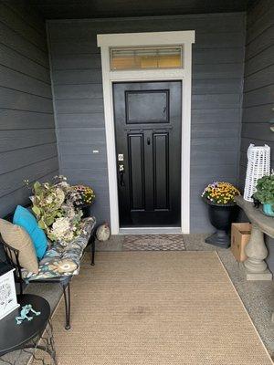 Front door painted black from being gray